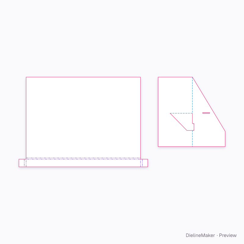 A4 landscape poster holder flat dieline