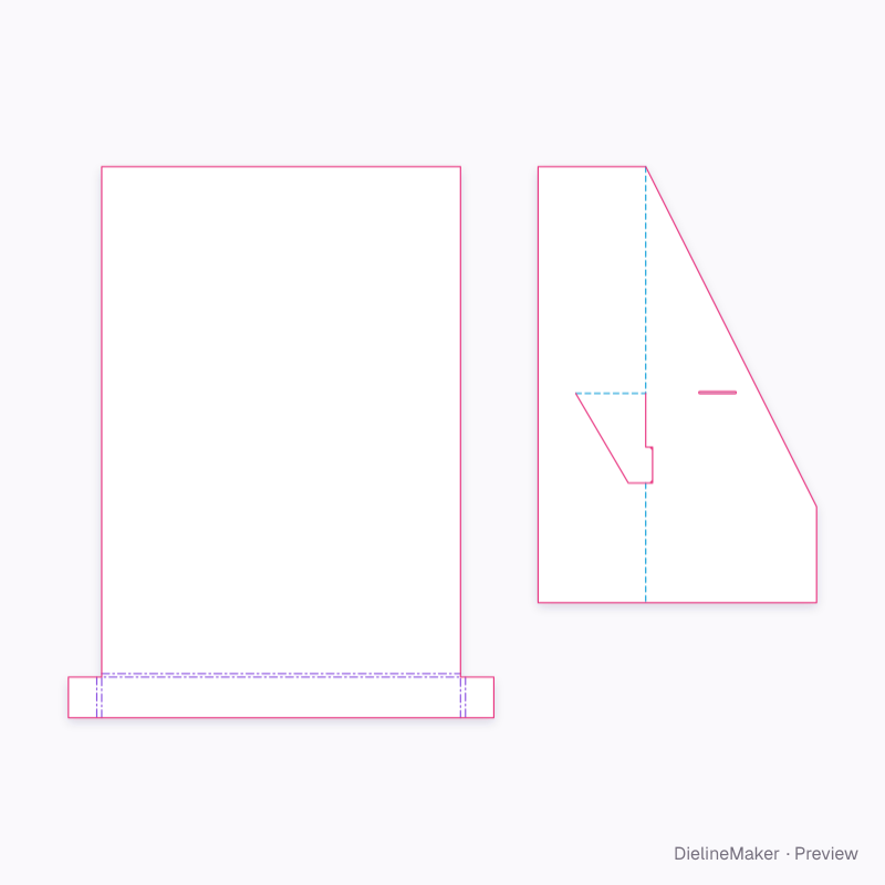 Cardboard poster holder with retaining pocket flat dieline