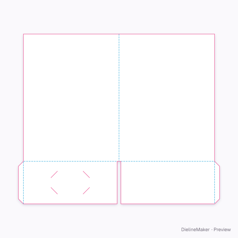 9 × 12 in pocket folder flat dieline