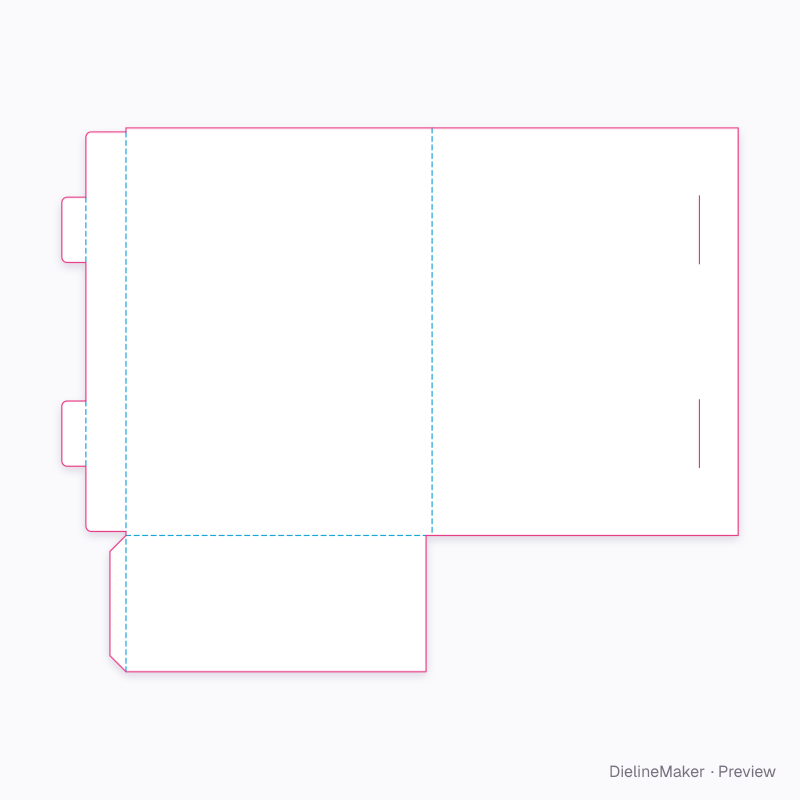 Tongue-lock pocket folder flat dieline