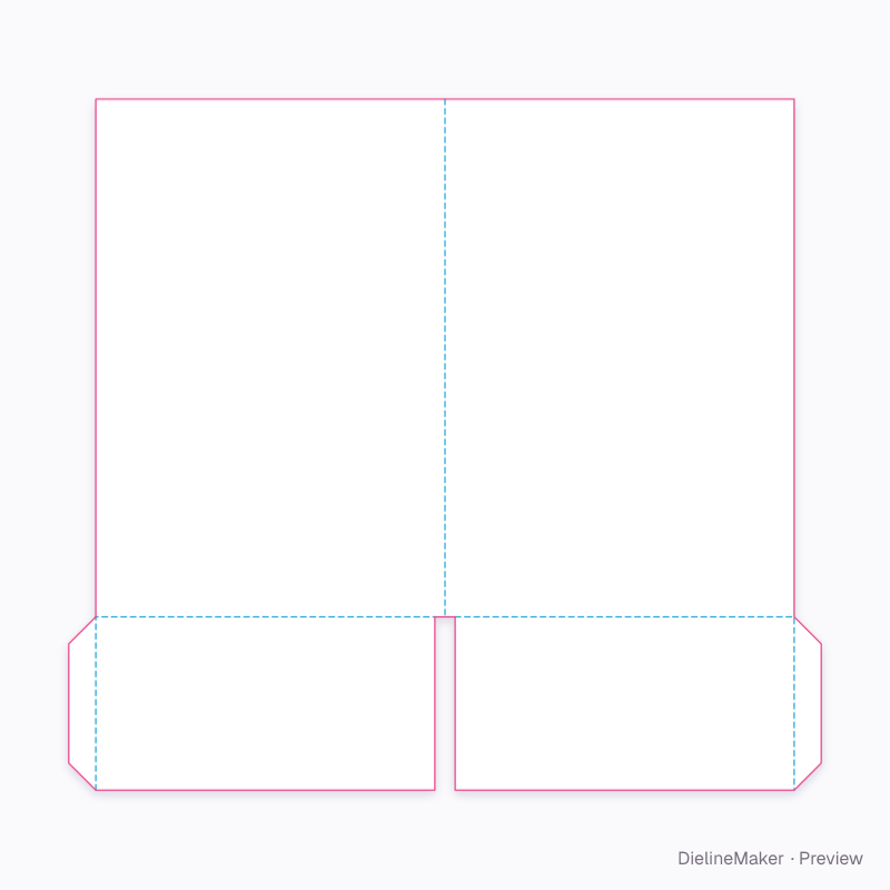 Half-letter presentation folder flat dieline