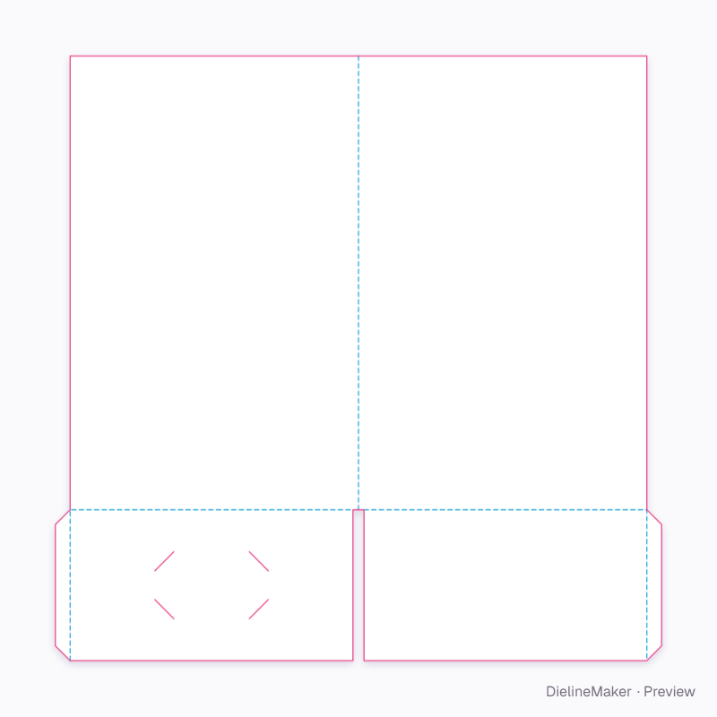 US legal presentation folder flat dieline