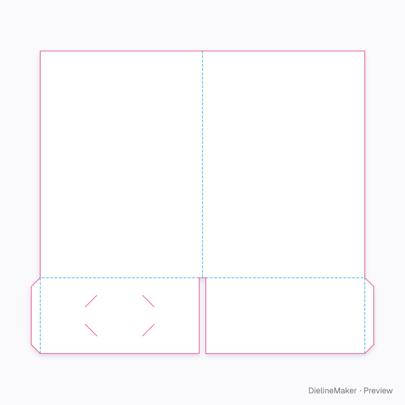 Slim A4 presentation folder flat dieline