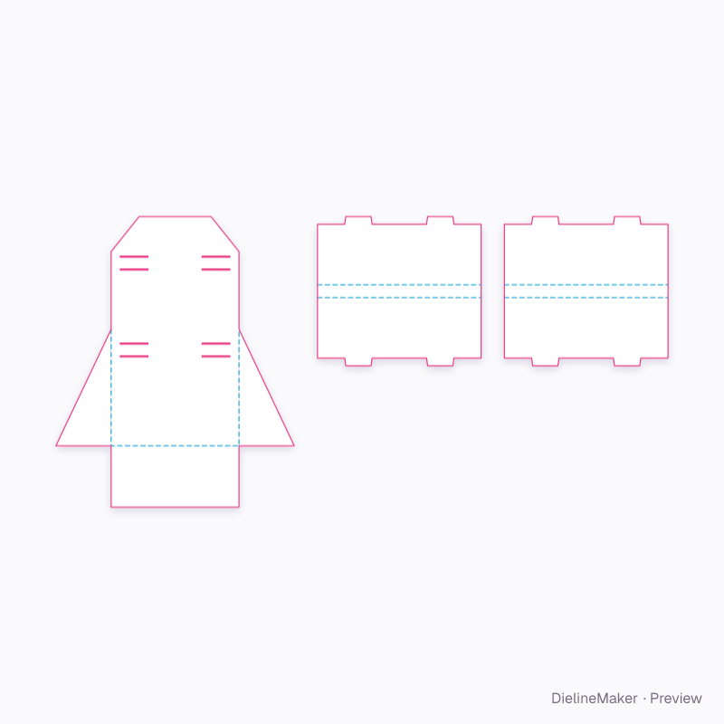 Counter shelf display, 2 shelves flat dieline