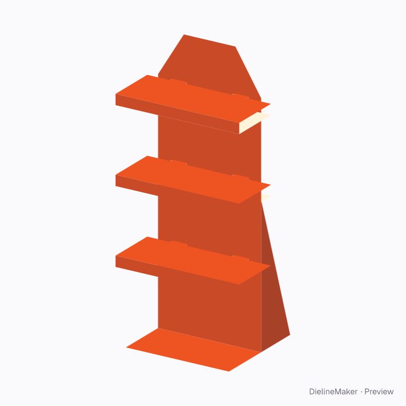 Floor shelf display, 3 shelves