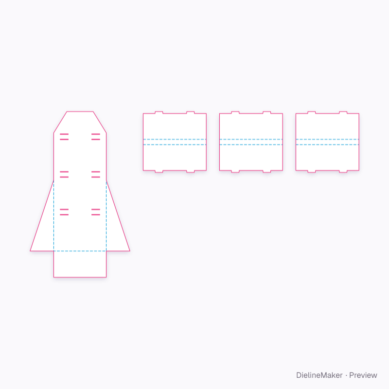 Floor shelf display, 3 shelves flat dieline