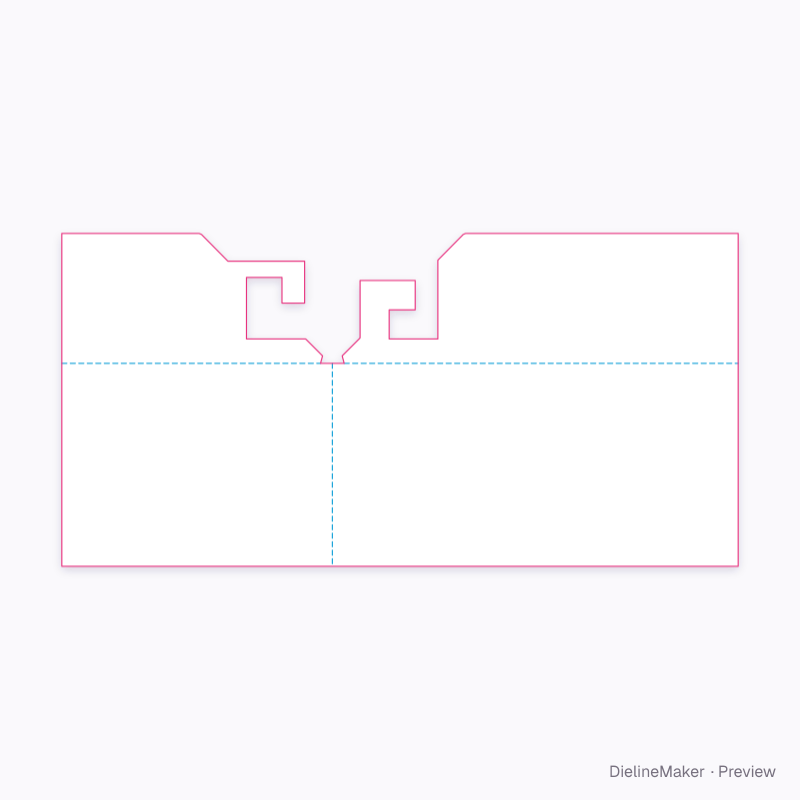 Interlocking corner border flat dieline