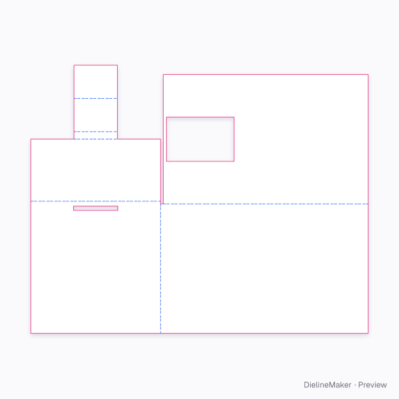 Articulated return-lock corner flat dieline