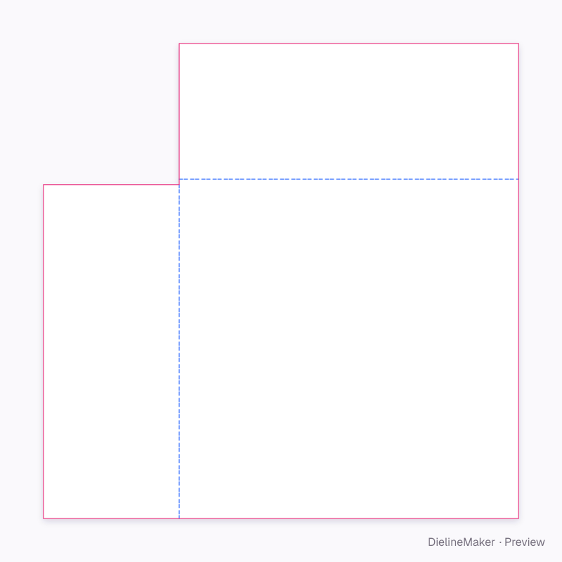 Display-screen corner cap flat dieline