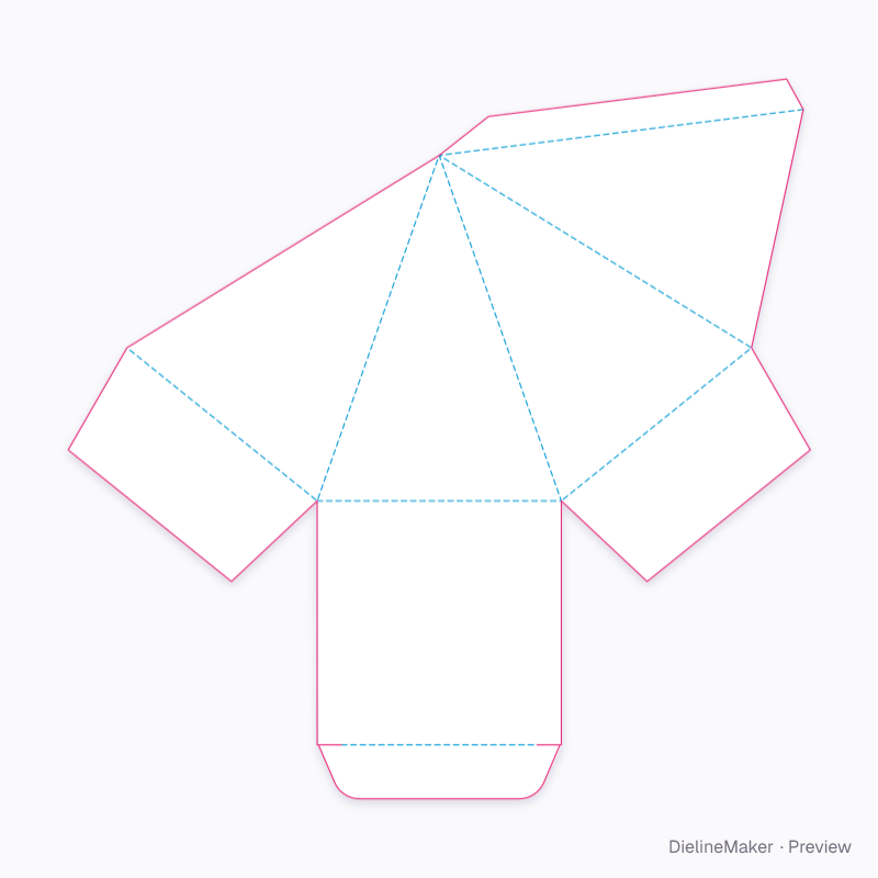 Ornament pyramid flat dieline
