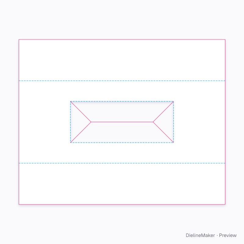 Platform on two side panels with pocket 200×80×40 flat dieline