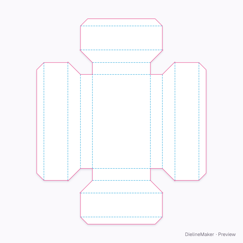 Recessed gift insert flat dieline