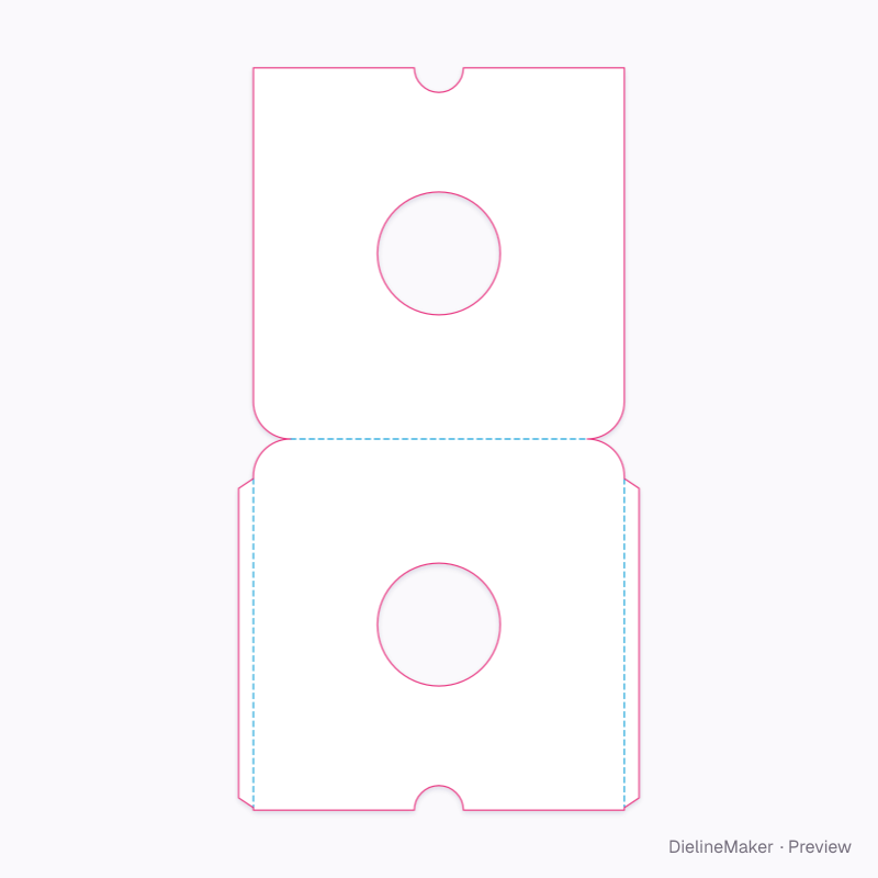 12-inch inner sleeve with centre hole flat dieline