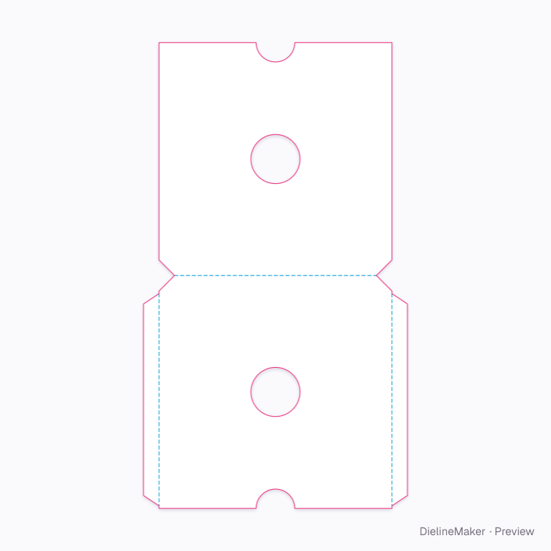 7-inch cut-corner inner sleeve flat dieline