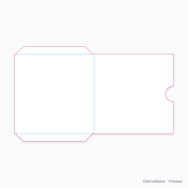 Cardboard CD sleeve flat dieline