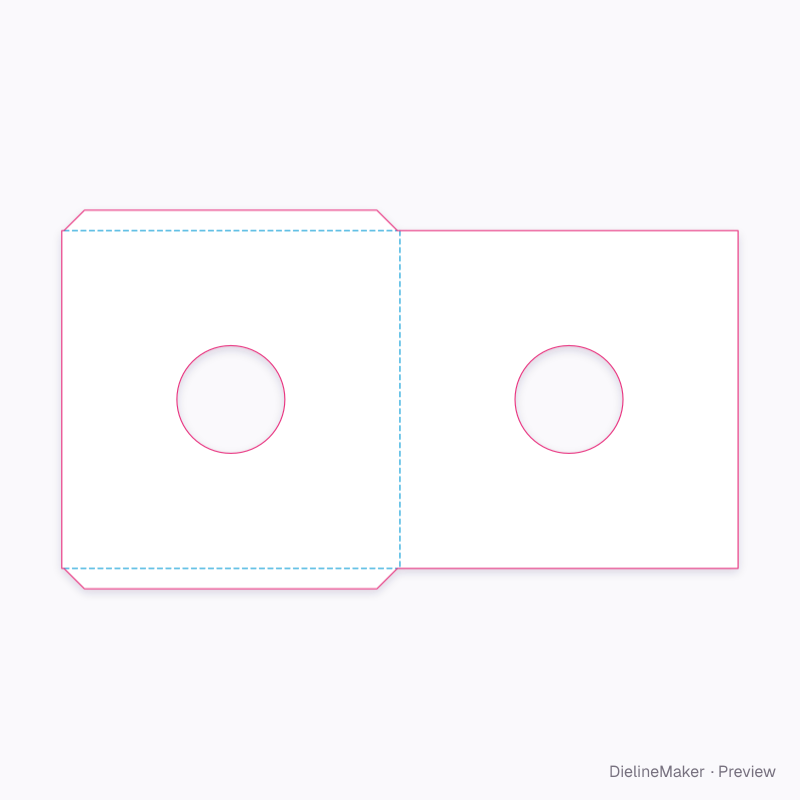12-inch die-cut DJ sleeve flat dieline