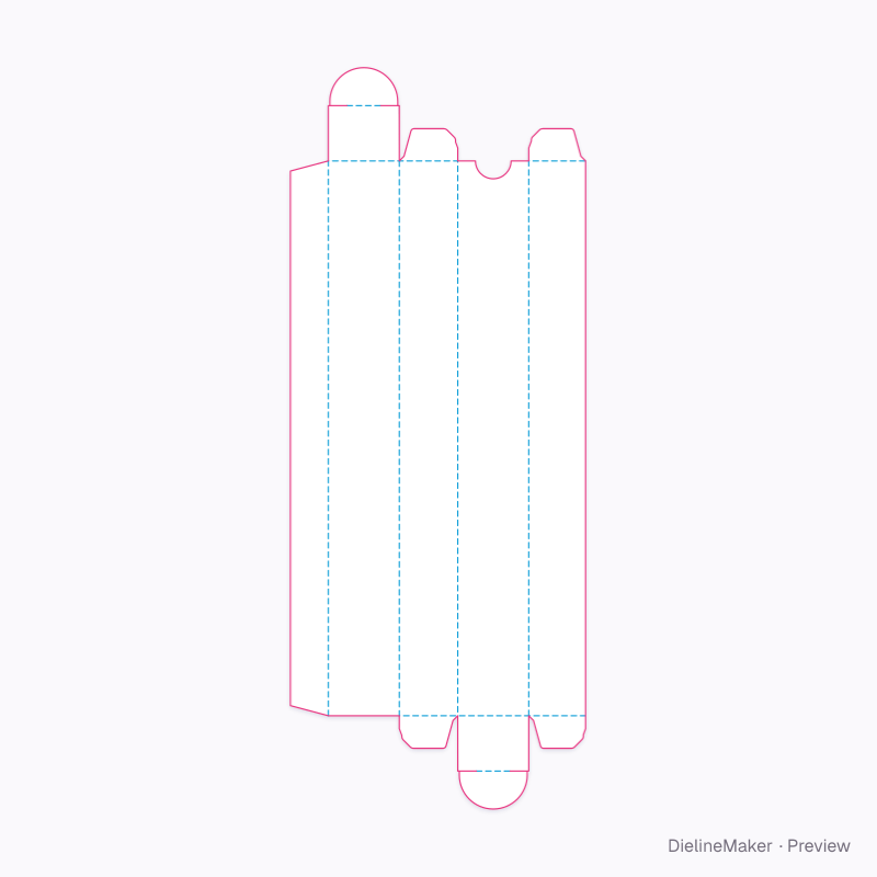 Brow pencil carton — Reverse tuck end flat dieline