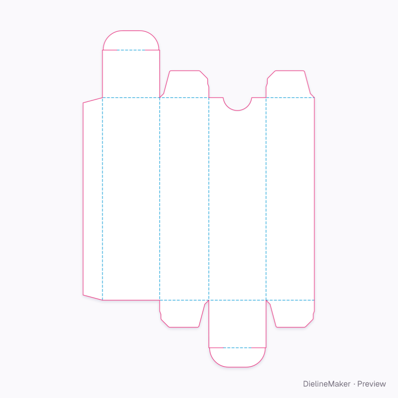 Eye cream tube carton — Reverse tuck end flat dieline