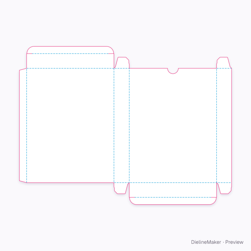 Face mask sachet carton — Reverse tuck end flat dieline
