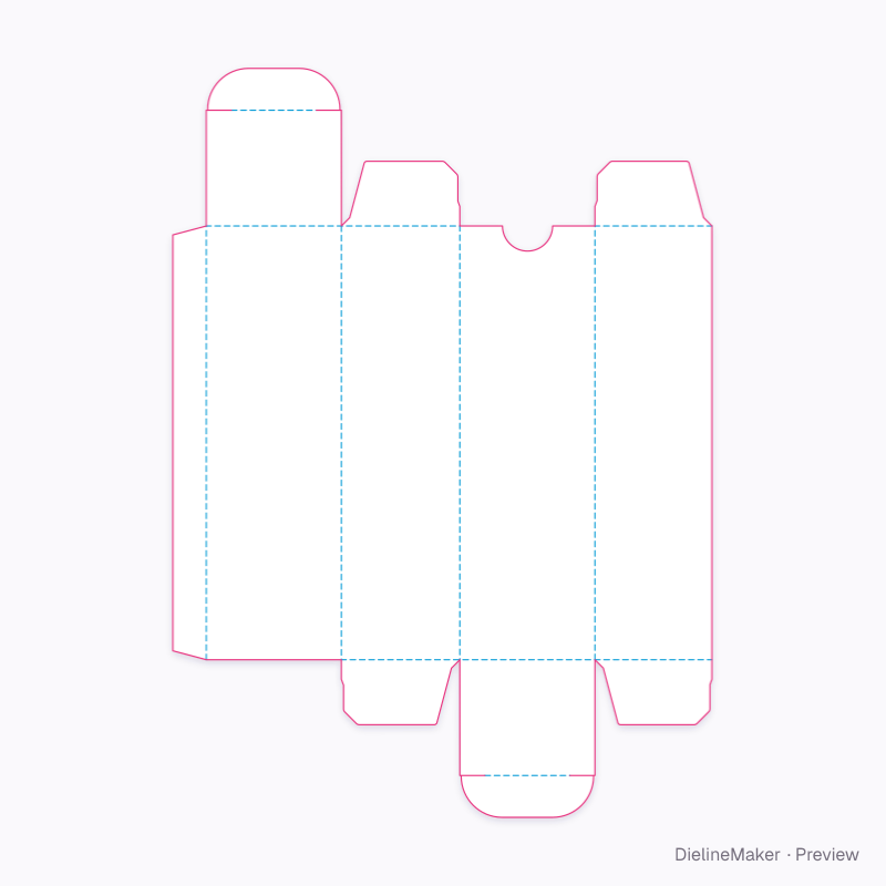 Hair serum carton — Reverse tuck end flat dieline