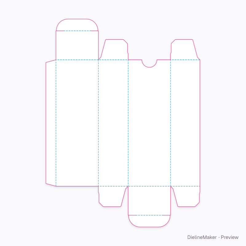 Hand cream carton — Reverse tuck end flat dieline