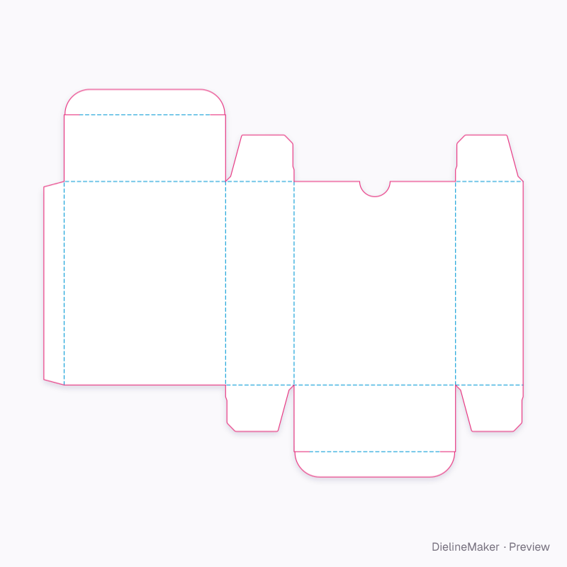 Sewing kit carton — Reverse tuck end flat dieline