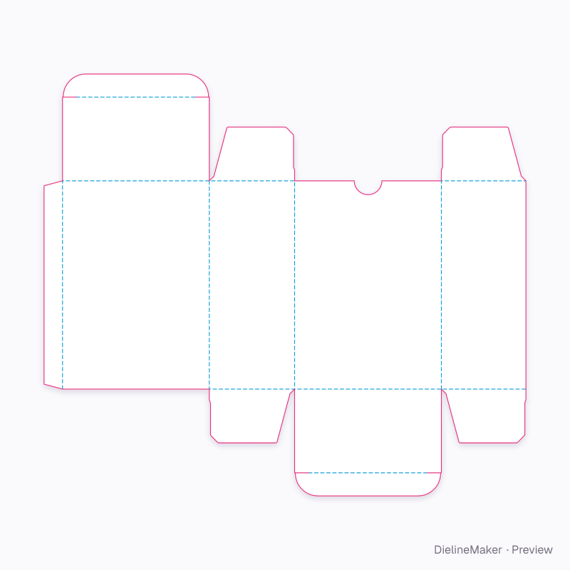 Tea sachet carton — Reverse tuck end flat dieline