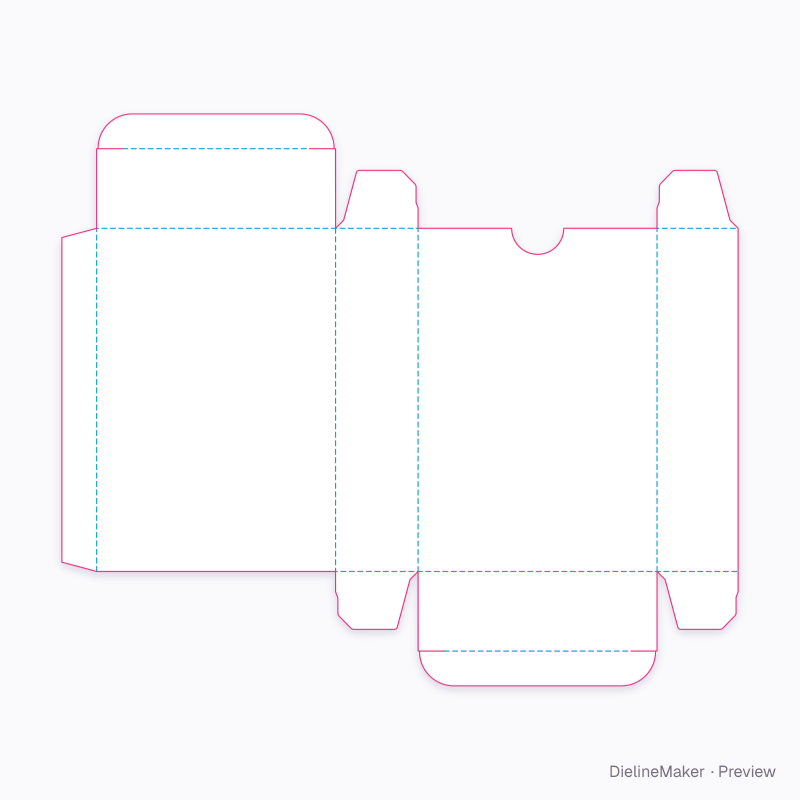 Wax melt carton — Reverse tuck end flat dieline