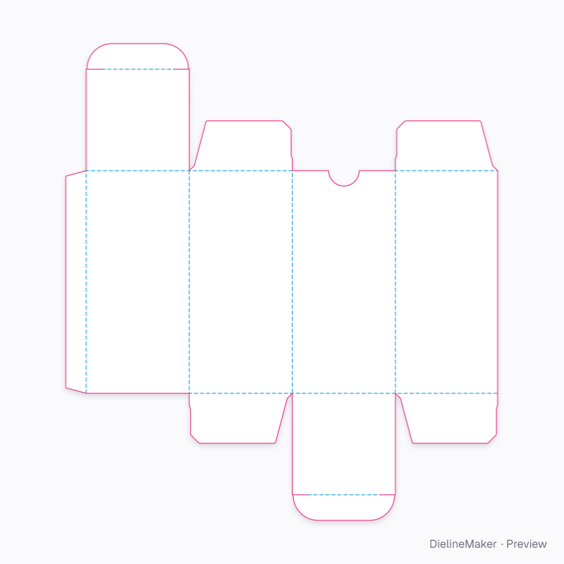 Perfume box flat dieline