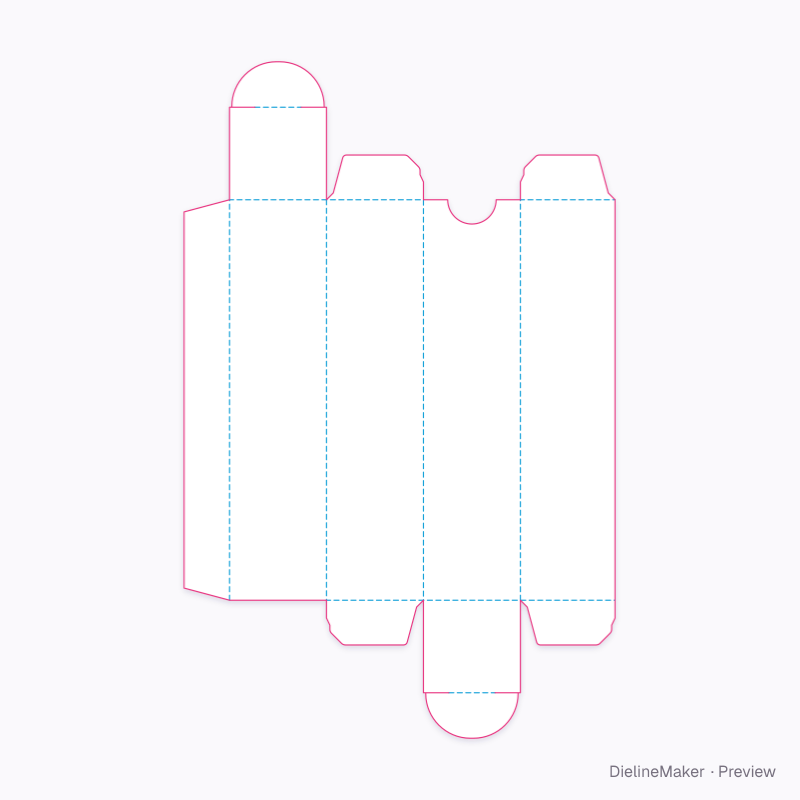 Lip gloss box flat dieline