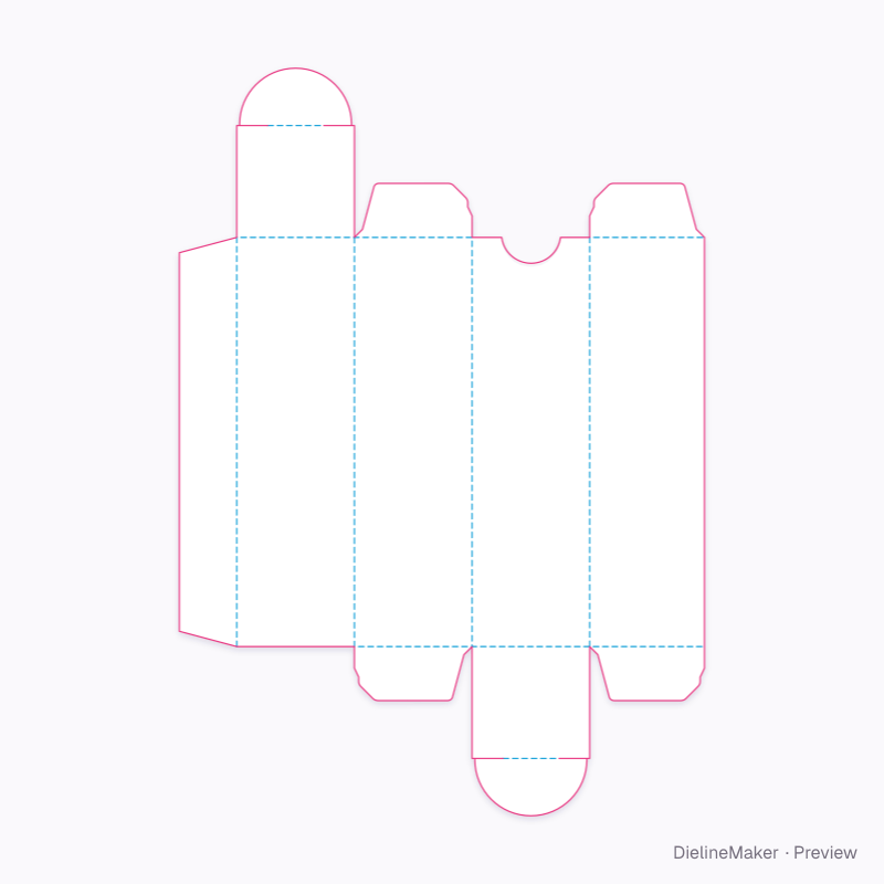 Lipstick carton flat dieline