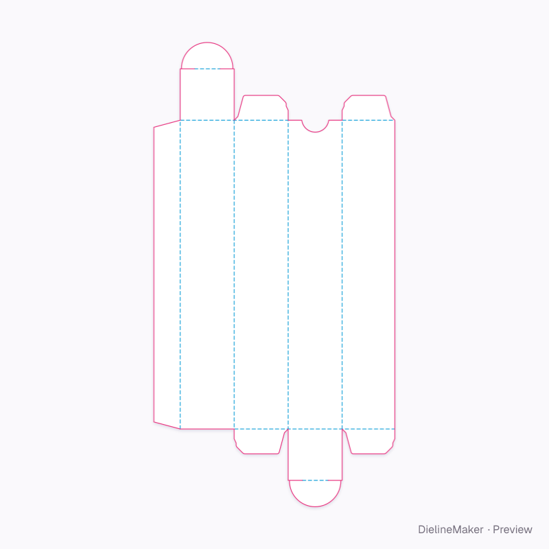 Mascara carton flat dieline