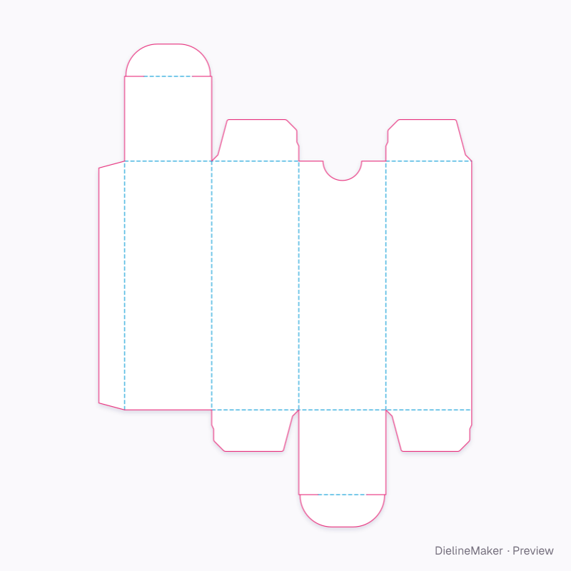 Miniature bottle box flat dieline
