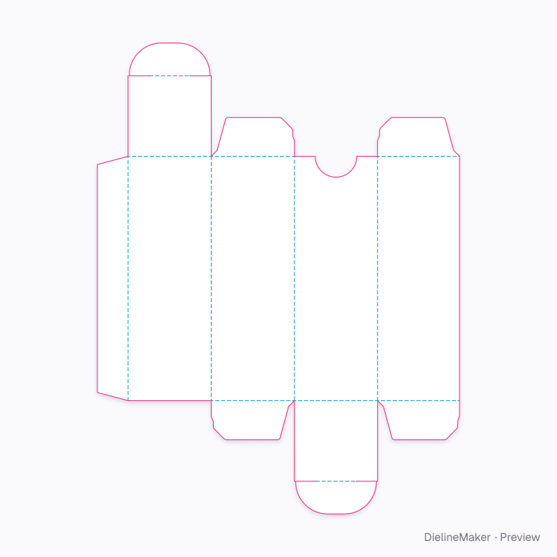 Nail polish carton flat dieline