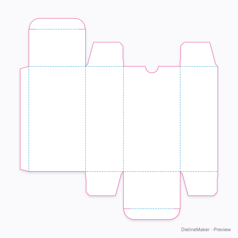 Perfume box 100 ml flat dieline