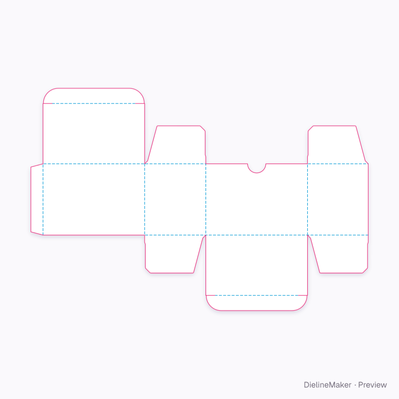 Supplement carton 100 × 60 × 70 mm flat dieline