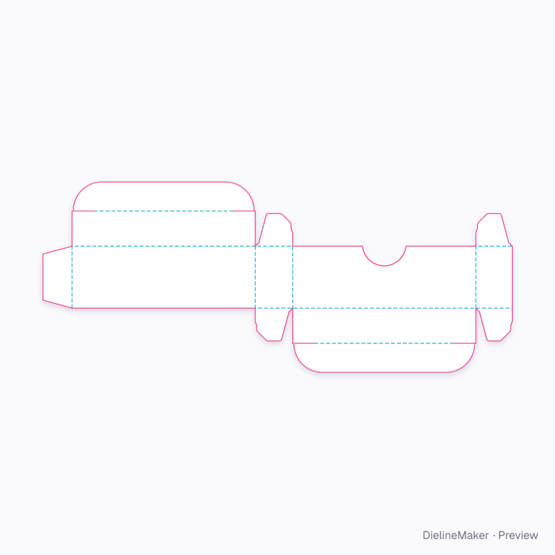 USB stick box 75 × 15 × 25 mm flat dieline