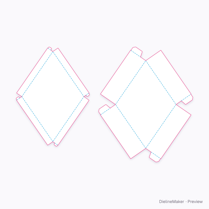 Diamond wedding favour flat dieline