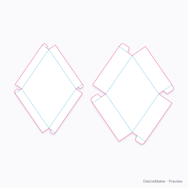 Rhombus tray & lid flat dieline