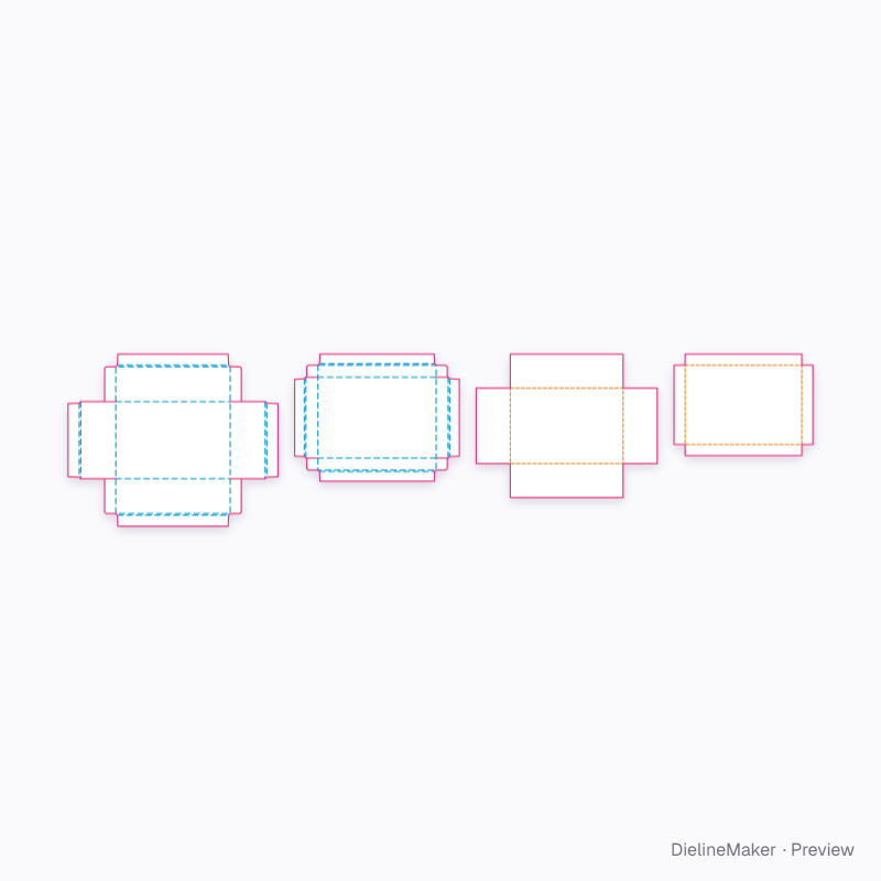 Accessory presentation box — Rigid lid & base box flat dieline