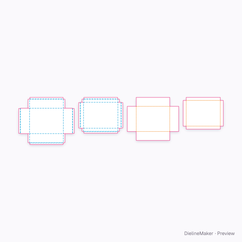 Corporate welcome presentation box — Rigid lid & base box flat dieline