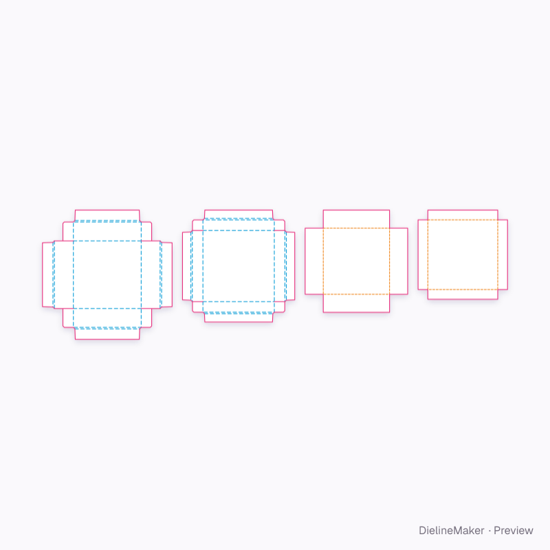 93 mm bangle gift box — Rigid lid & base box flat dieline