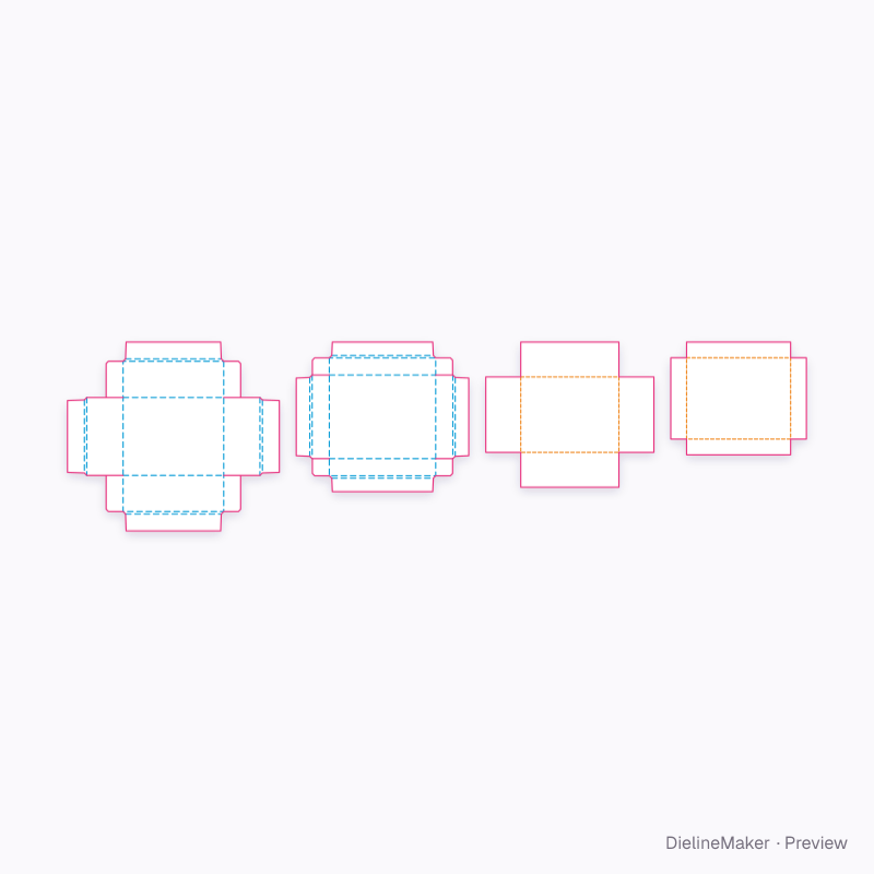 Pendant gift box — Rigid lid & base box flat dieline