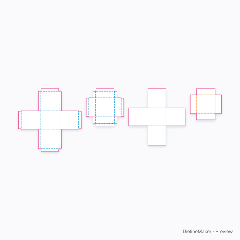 Candle presentation box flat dieline