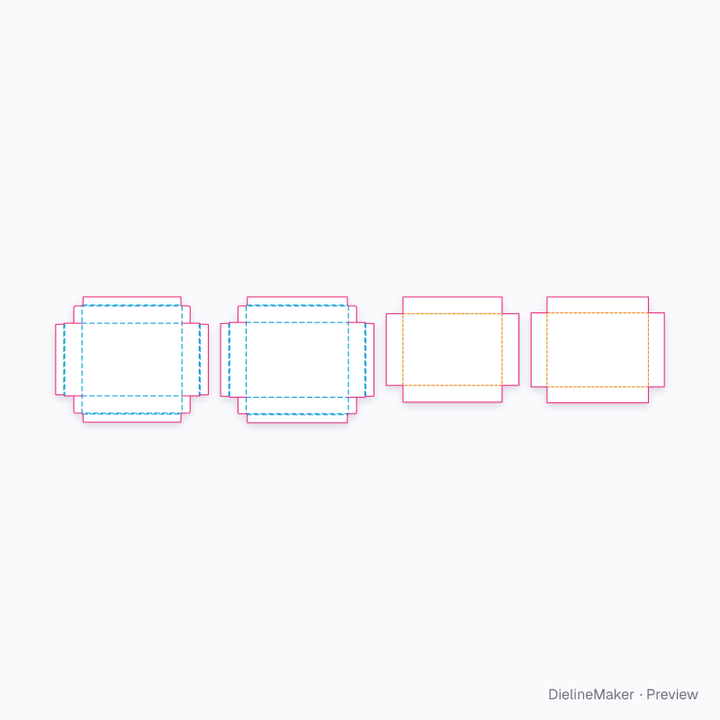 Necklace box flat dieline