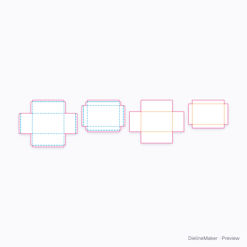 Shoe box flat dieline
