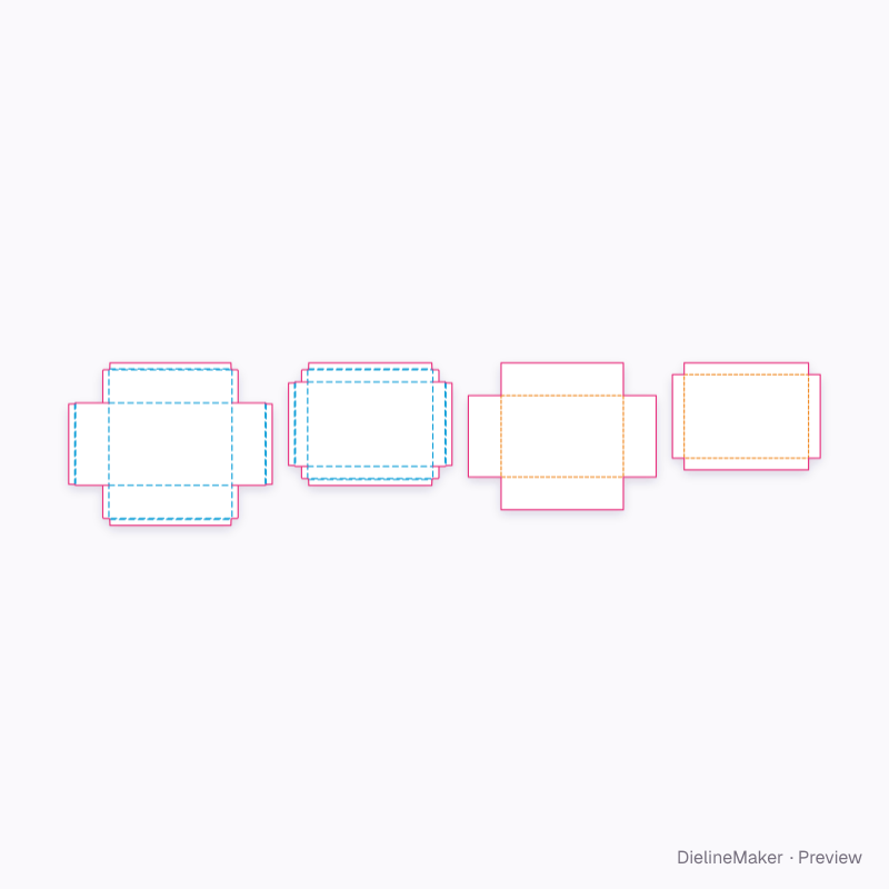 Tea gift box flat dieline