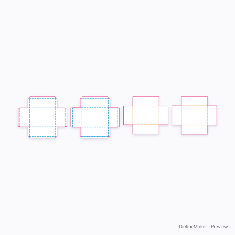 Telescope gift box flat dieline