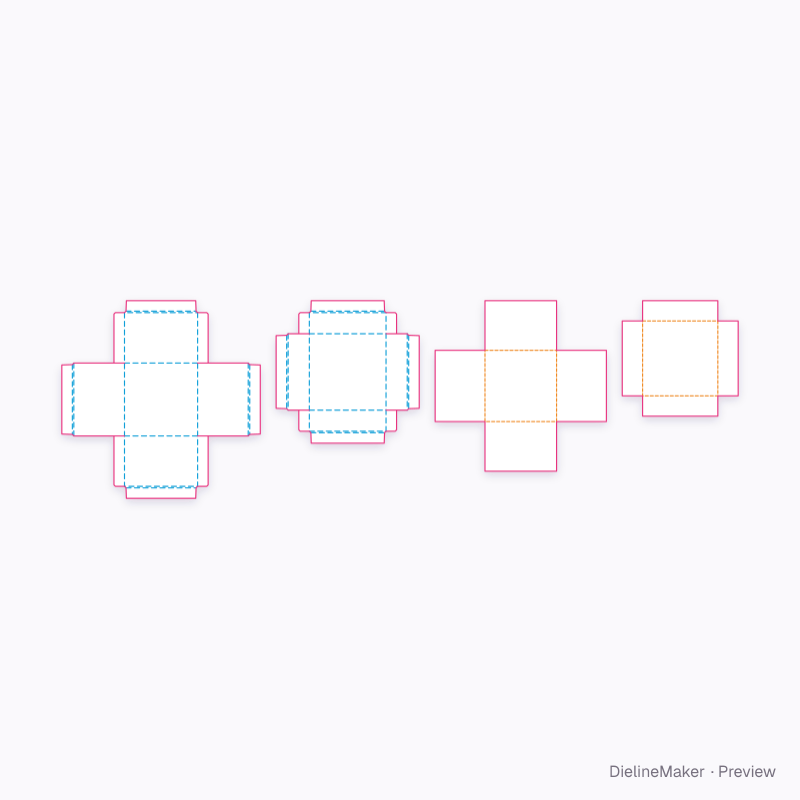 Watch box flat dieline