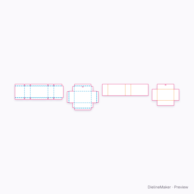 Accessory presentation box — Rigid drawer box flat dieline